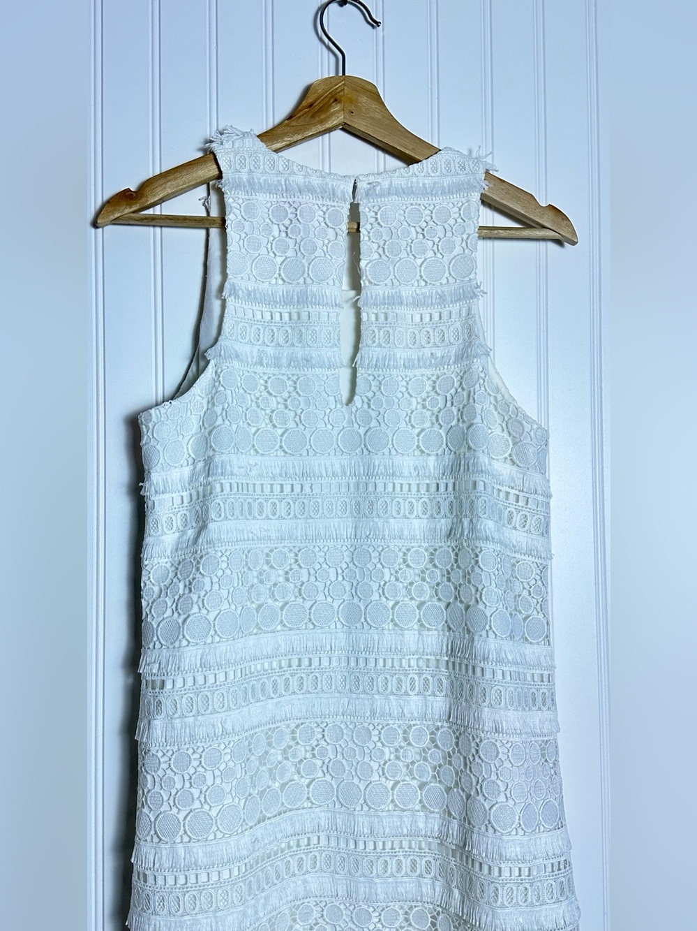 Lilly Pulitzer Annette Shift Lace Dress Resort White Fringe 6 Lined - Picture 11 of 14